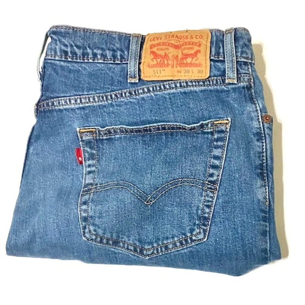 Levi's Jeans Men's Size 38x30 (38 X 29) Blue 511 Slim Fit Medium Wash Denim